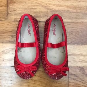 Red sparkle shoes for toddler